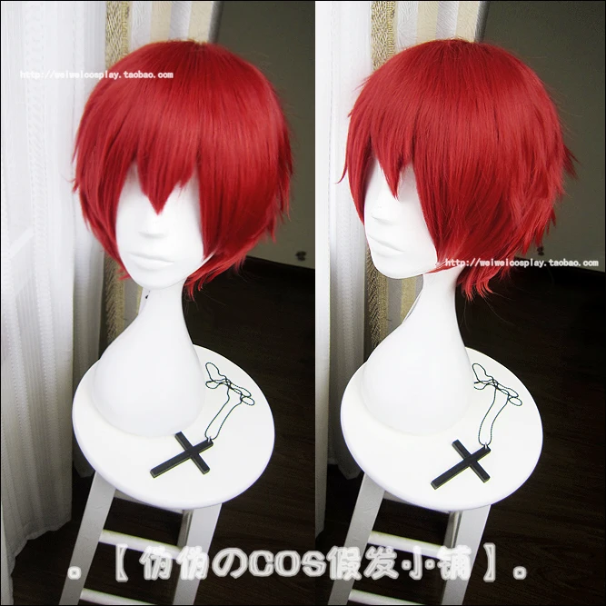 Assassination Classroom Karma Akabane / Akashi Seijuro / Sasori Short Flame Red Cosplay Wig Costume High Temperature Fiber