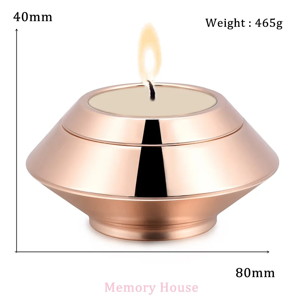 JJ001 Adult Cremation Urns For Loved Ones Ashes - Stainless Steel Candlestick Memorial Locket Casket Jewelry -Can Put Candle+Box