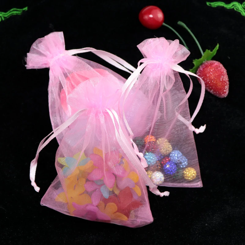 

New 500pcs Organza Wedding Party Favor Gift Candy Jewellery Bags Pouches Pink 9x12cm