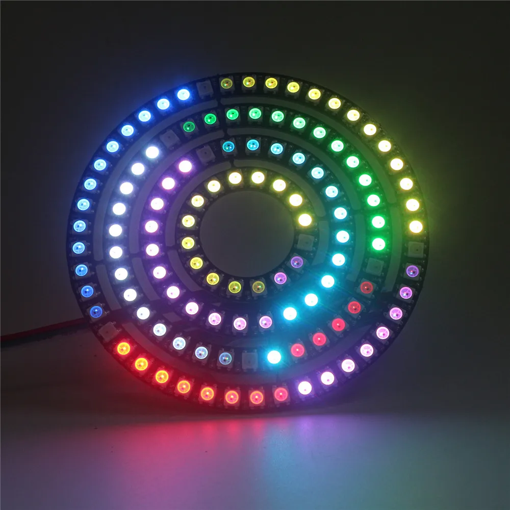 Addressable WS2812B Pixel Ring 8 16 24 35 45 128 LEDs 5050 RGB LED Ring WS2812 ic Built-in Led Module Led Pixel Strip Light DC5V