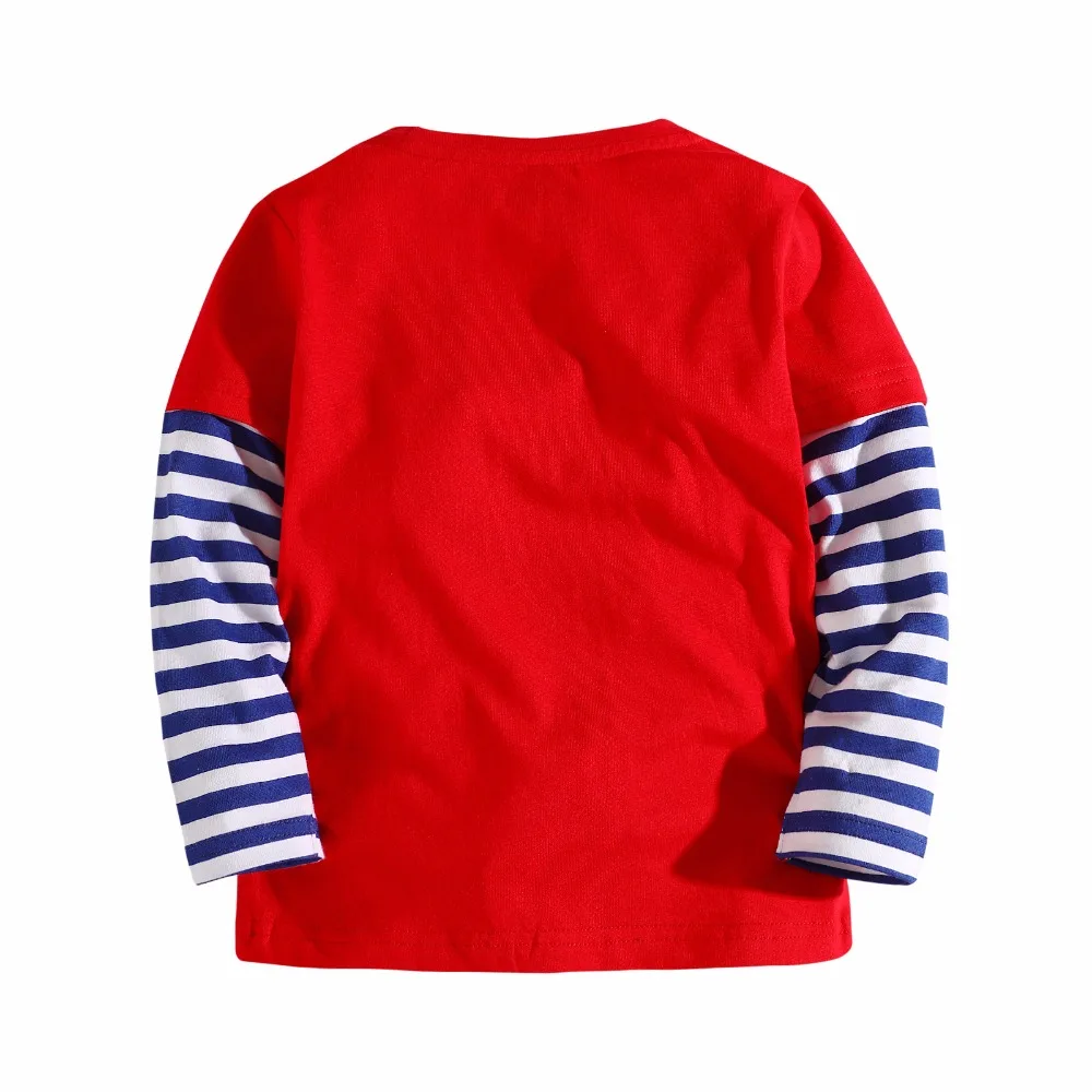 3-12 Years Boy T shirts Long Sleeve Frog  Applique Animals Hot Selling Baby Striped Brand Fashion Boy T shirt Boys Tops & Tees