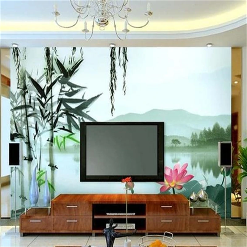 

beibehang 3d stereoscopic wallpaper TV background green large papel de parede wallpaper murals wallpaper for walls 3