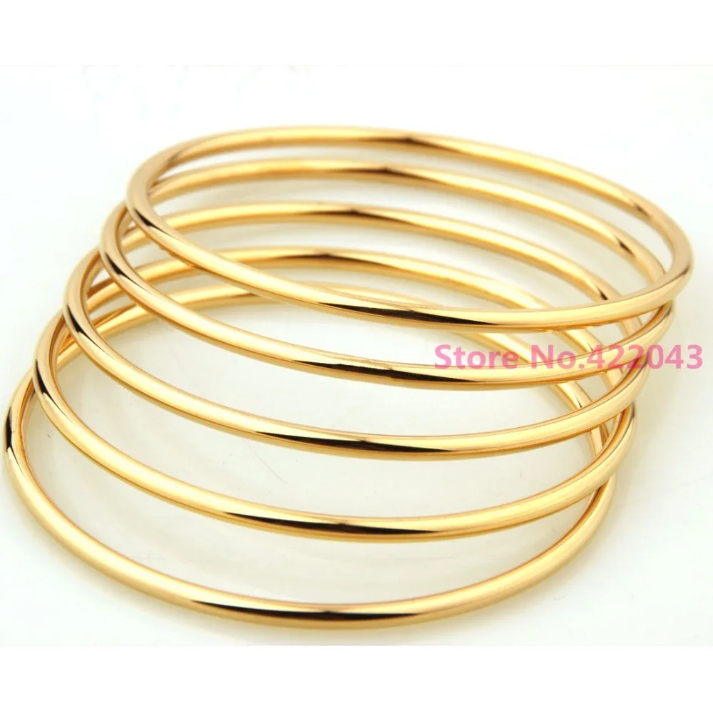 High quality Silver Or  Gold  color Jewelry 316L Stainless Steel Luxury Brand Stylish Round Womens 5pcs/Set Bangle Bracelet