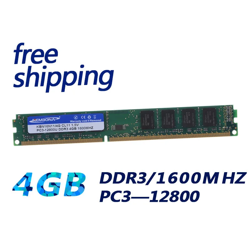 KEMBONA-PC de escritorio de alta calidad, DDR3, 4gb, 1600mhz, pc12800, compatible con doble canal, totalmente compatible