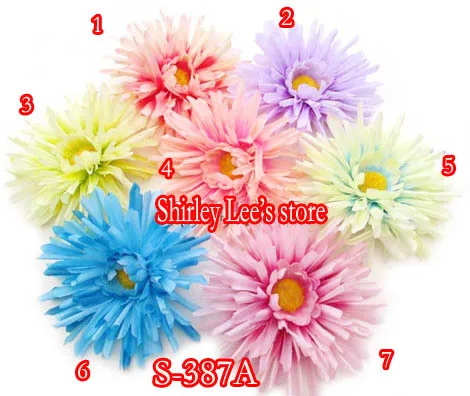 168pcsX Lovely Flower Head---Silk Gerbera Daisy Head, Hat Decoration Etc.  WEDDING crafts,MIX 7 COLORS *FREE SHIPPING VIA EMS*