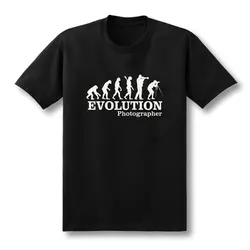 New Summer Photographer Evolution Men T-shirt Funny Cameraman Men Cotton Short Sleeve T Shirts Photography Tees