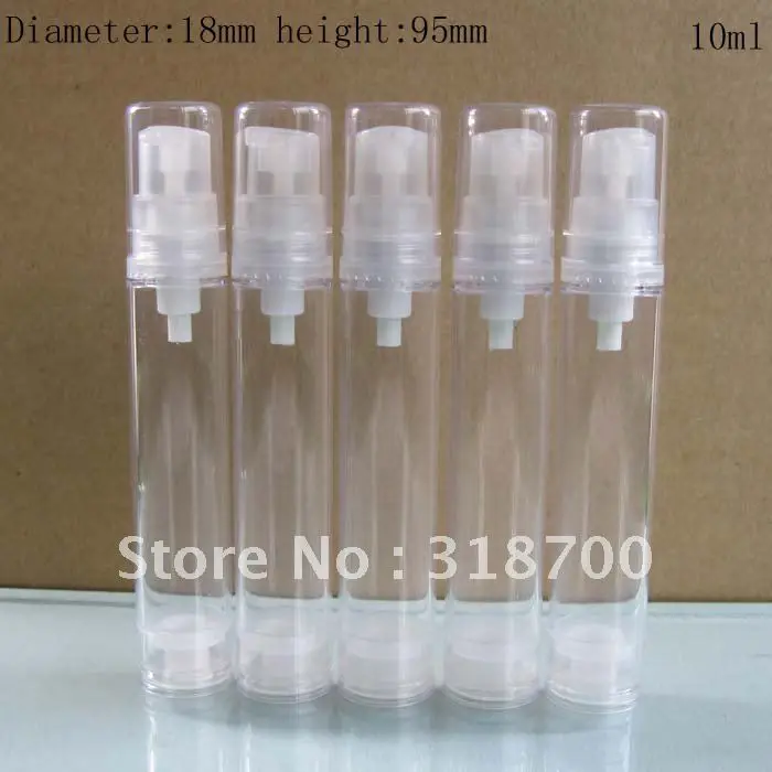 

50 x Refillable Empty 10ml Airless Lotion Pump Cream Bottles 10cc Mini vacuum lotion bottle cosmetic and packaging