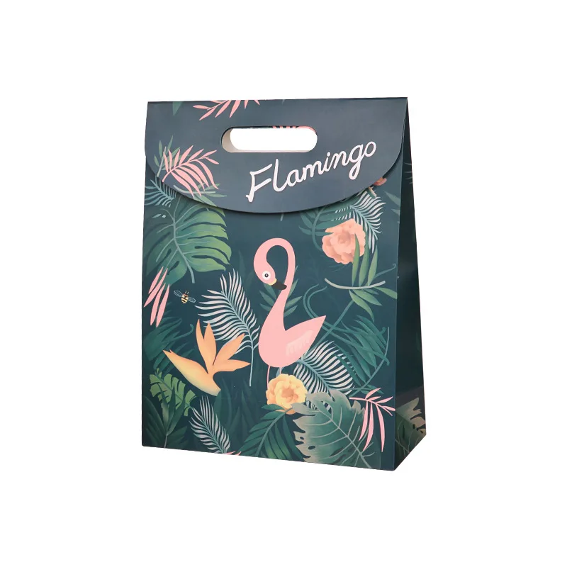 

Lovely Cartoon Flamingo Sticky Bag Creative Paper Candy box Gift Bags Wedding Party Birthday Baby Shower Decoration Supplies