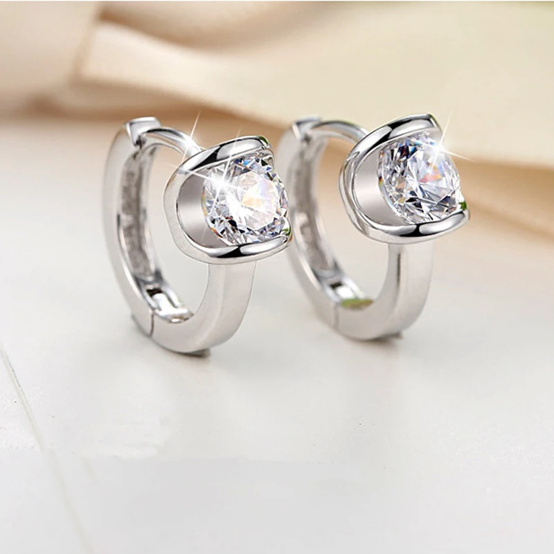 ZHOUYANG Stud Earrings For Women Korean Style Angel Kiss Cubic Zirconia Silver Color Earring Party Gift Fashion Jewelry KAE109