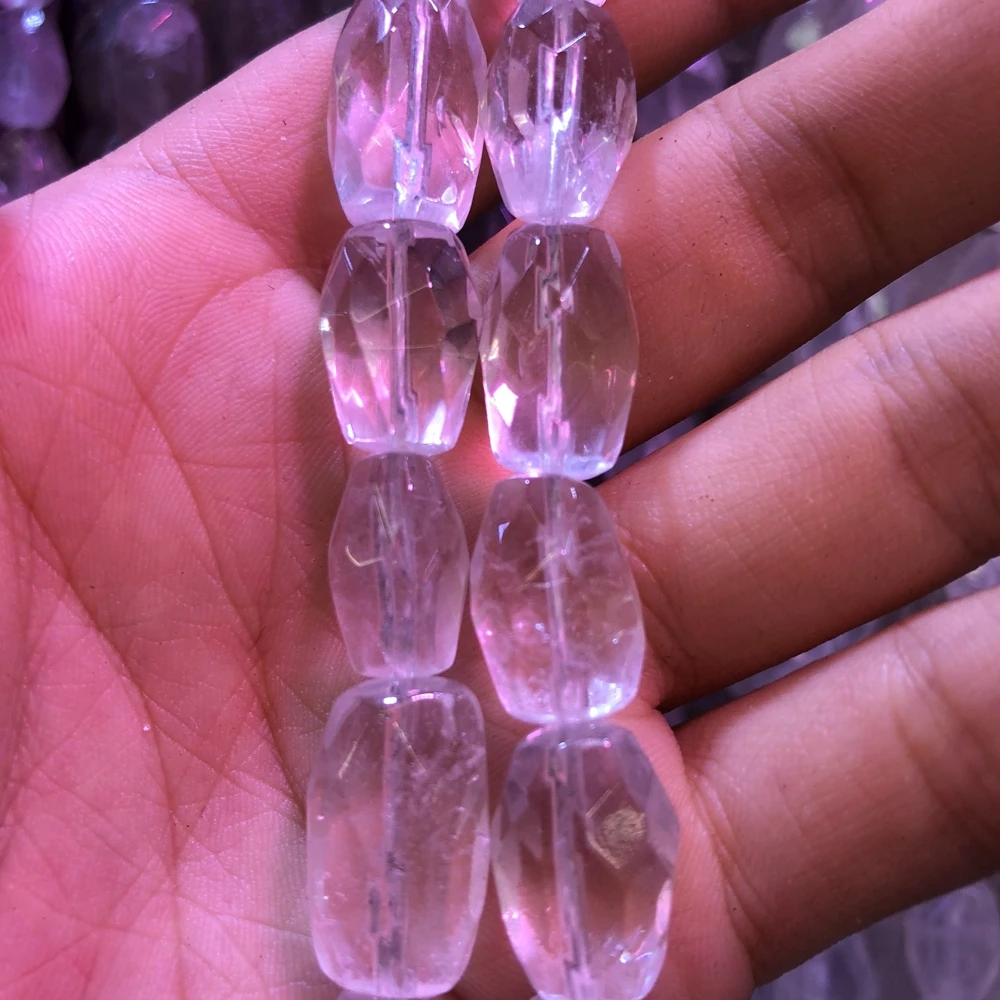 Wholesale 2strings Natural Clear Quartz Crystal Gem Stone Faceted Nugget Beads,Genuine Gem Jewelry Making Beads,15.5