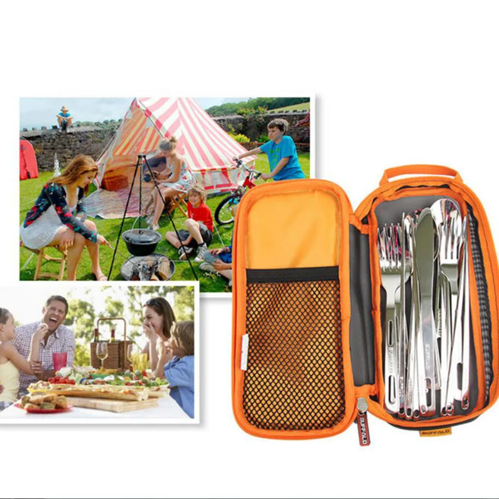 Tableware Storage Bag Hand Tote Carry Case Chopsticks Spoon Fork Holder for Outdoor Camping Hiking Picnic BBQ Travel Backpacking
