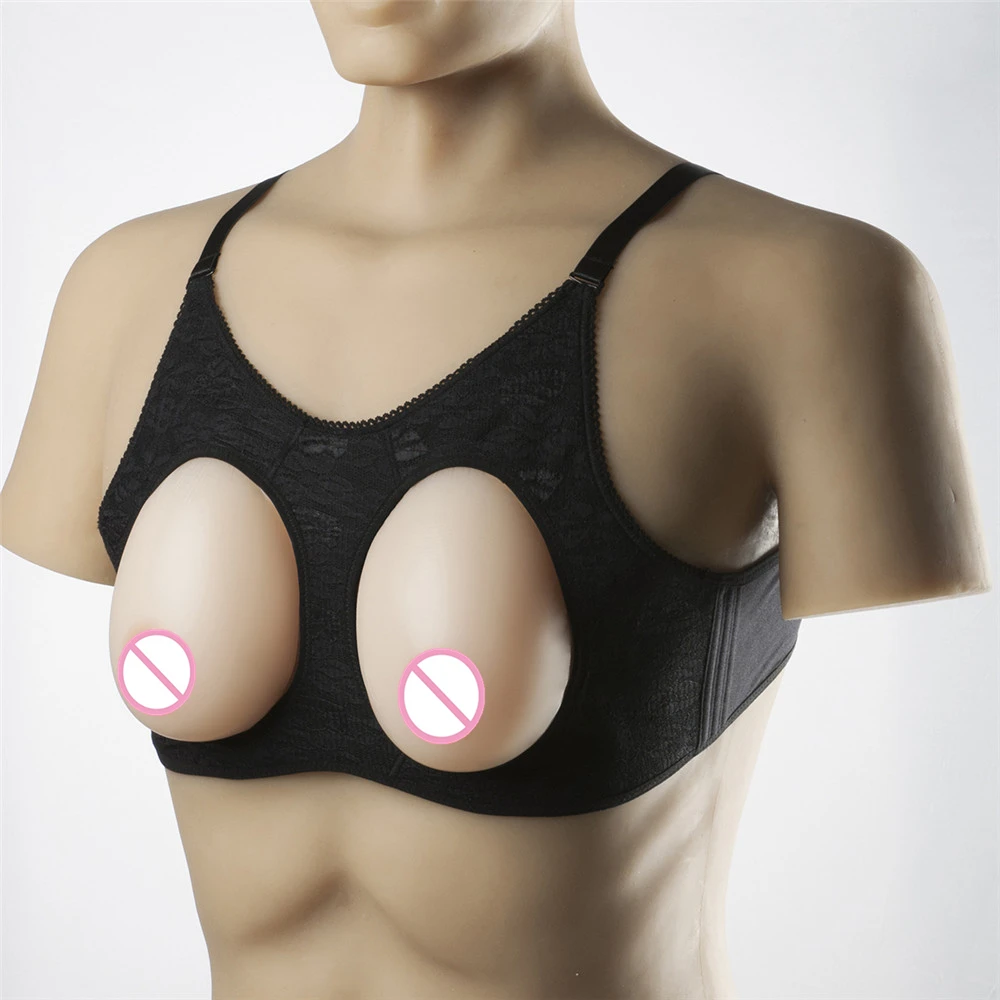 

600g/Pair B Cup Woman Body Breast Realistic Silicone Breast Forms Strap Fake Boobs False Breasts Enhancer for Crossdresser