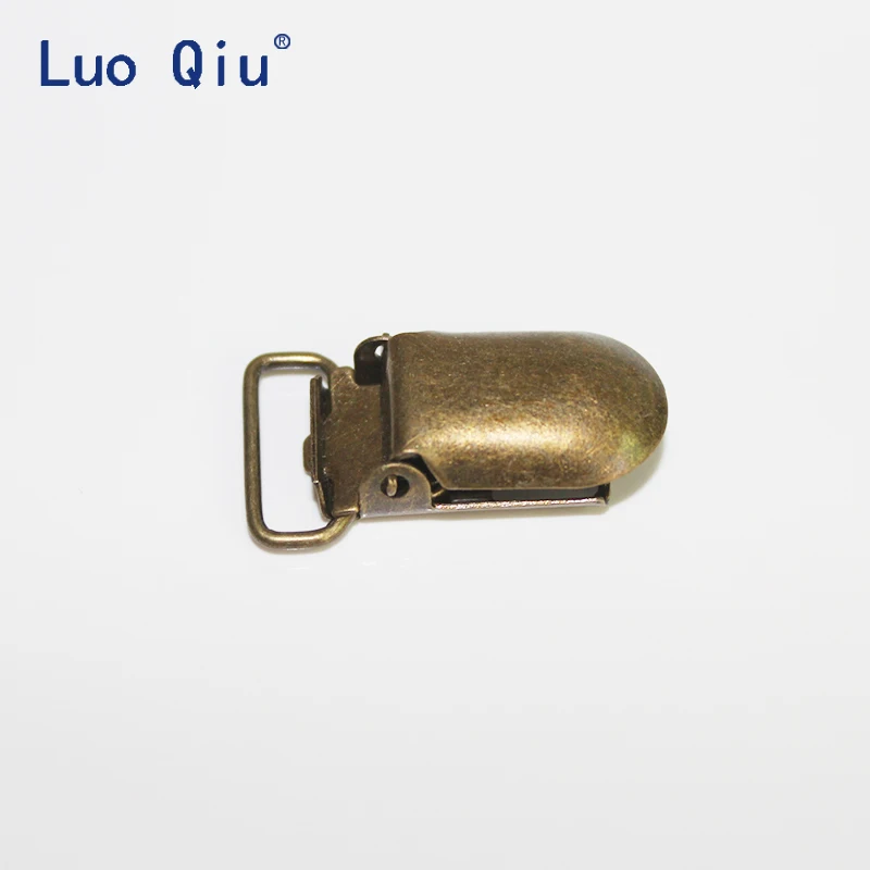 Luo Qiu 20pcs/lot 15mm 0.6 Inch Baby Round Metal Pacifier Clip Suspender Pica Holders Clips Antique Bronze Garment Accessories