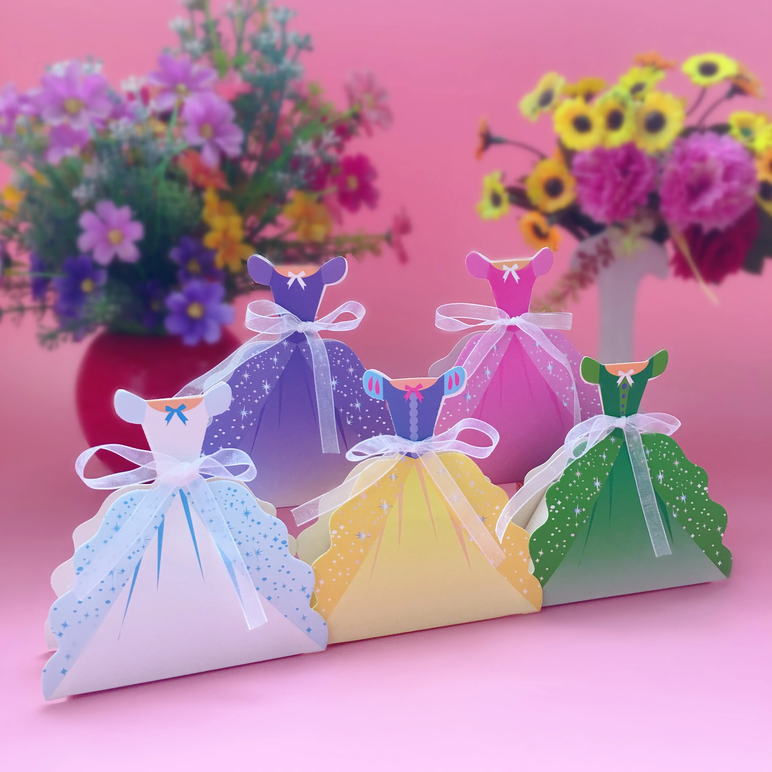 Wedding Gift Box Princess Candy Box Snow White Party Decorations Paper Candy Bag Baby Shower Kids Birthday Favor Boxes 50pcs