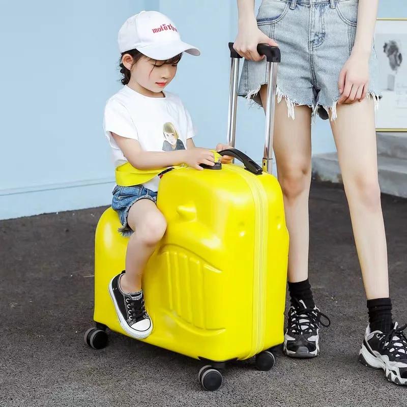 kids Fashion Rolling Luggage boy Cute Trolley Suitcases On Wheels Children Carry On suitcases girls cartoon Riding trolley case