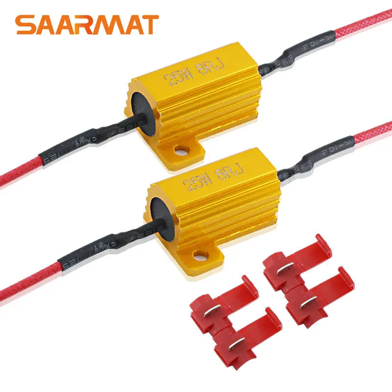 

2x 8ohm 25W Load Resistor Fix Error Flash For Canbus Error Free For LED bulb Turn Signal Fog Lamp Reverse Light DRL Ect