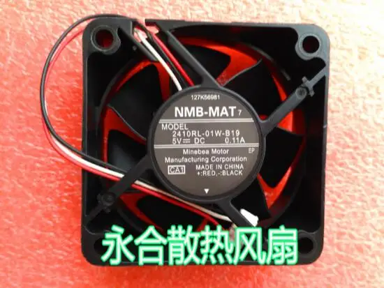 NMB-MAT 2410RL-01W-B19 5V 0.11A 6025 6cm 3-строчный тихий вентилятор копировального аппарата