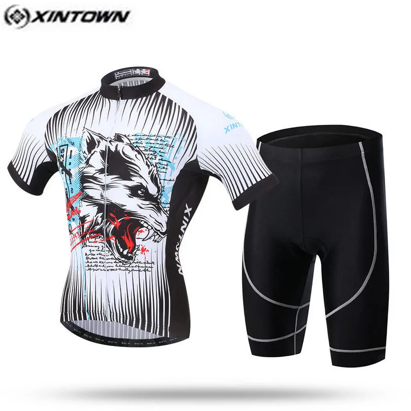 XINTOWN Pro Bike Jersey Bib Shorts Sets Men mtb Bicycle Clothing Suits Summer White Black Male Ropa Ciclismo Cycling Shirts