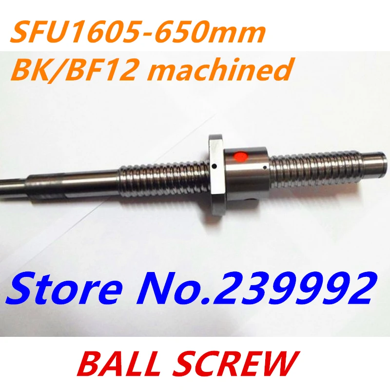 1pc Ball Screw SFU1605 650mm + 1pc RM 1605 Ballscrew Ballnut  BK/BF12 end machined CNC Parts RM1605 650mm