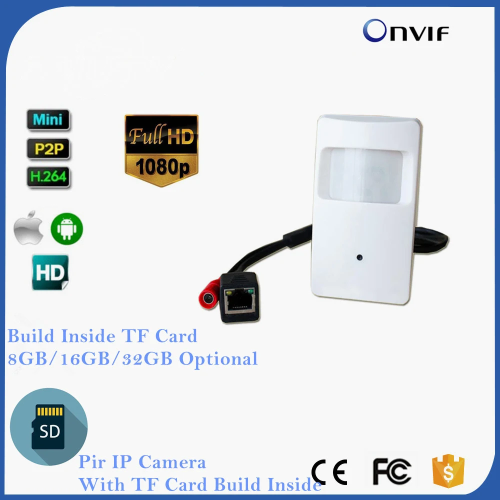 2.0 Megapixel Pir Motion Detector Pir Style Ip Camera Covert PIR IP Camera For 1080P MINI IP Camera SD Card Slot