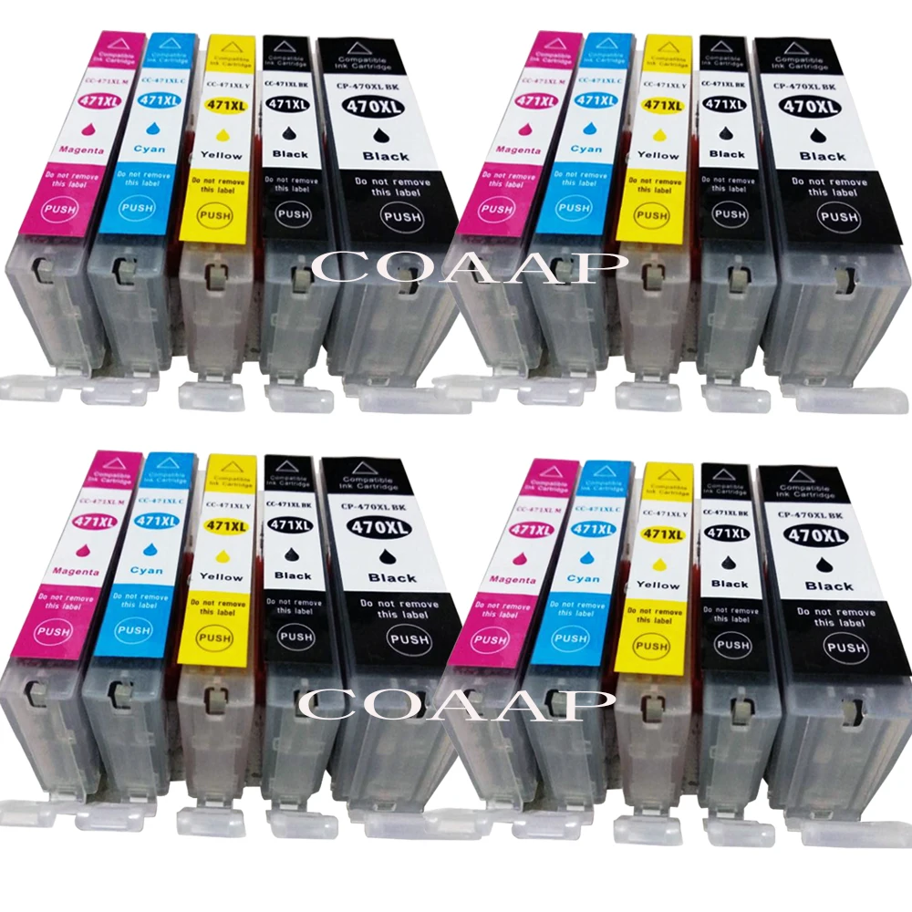 20 PCS For Canon pgi 470 cli 471 Compatible ink cartridges for CANON PIXMA MG5740 MG8640 TS5040 TS6040 inkjet Printer with chip