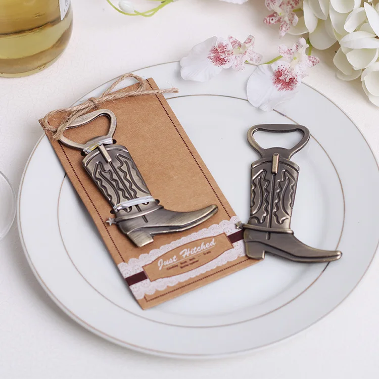 Wedding Favor-european Style  Alloy Cowboy Boots Shoes Beer Wine Bottle Opener