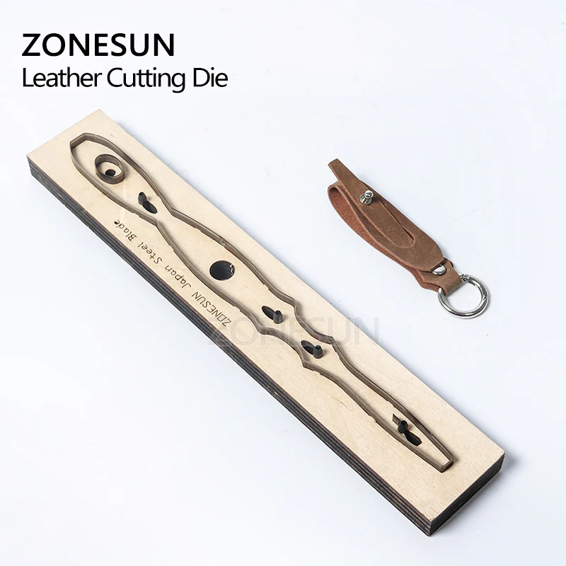 ZONESUN F1 Leather Punching Die Key Fob Cutting Die For Handmade Key Ring Key Cover Earphone Handicraft Leather Tool Accessory