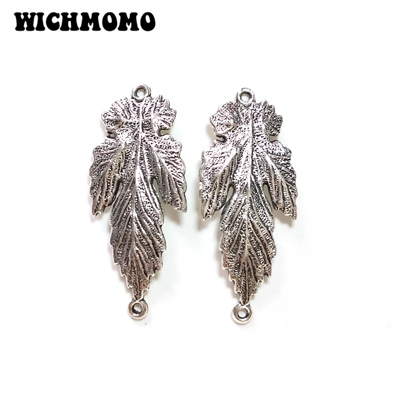 Nowy 5 sztuk 51*21MM stop cynku Retro liść klonu złącza Charms zawieszki dla naszyjnik DIY biżuteria akcesoria