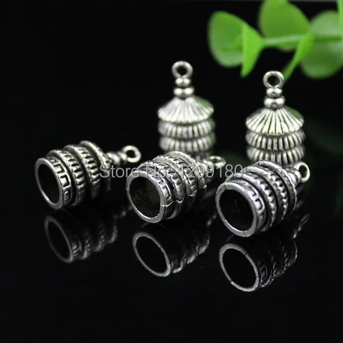 Fit 8mm Cord  Tower Crimp End Caps Buckle Tips for Necklace Bracelet Ropes Cords Connectors Clasp 12x21mm 10pcs K00527