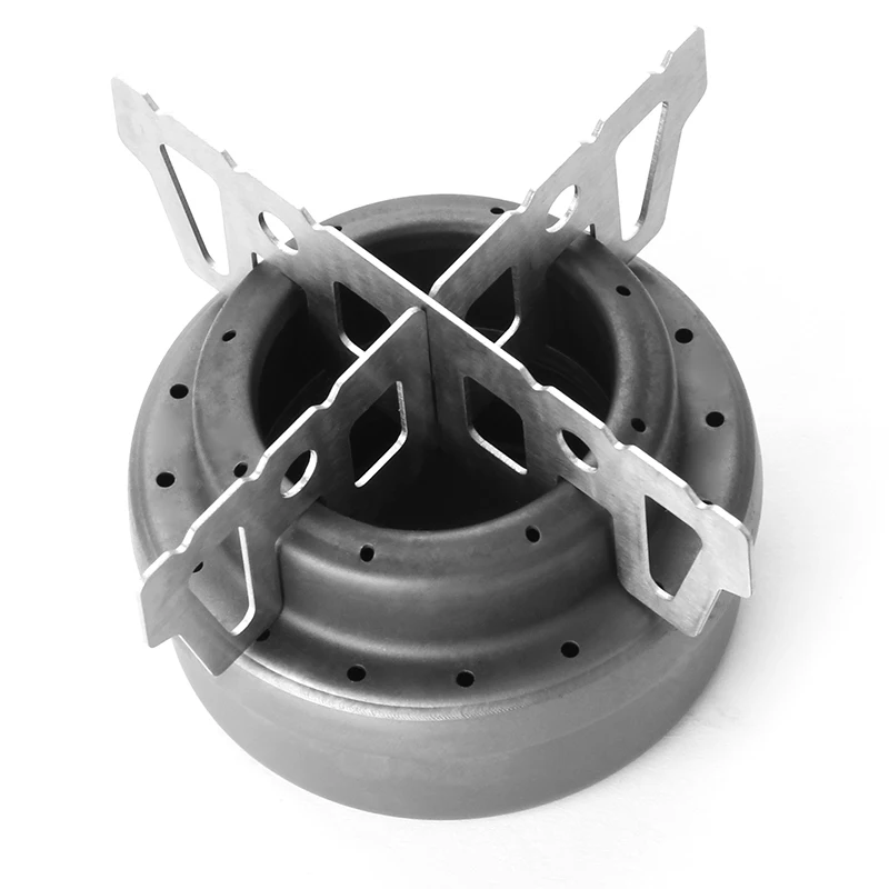 Tiartisan Outdoor Camping Hiking  Mini Liquid Alcohol Stove Ultralight Portable Titanium Stove with Rack