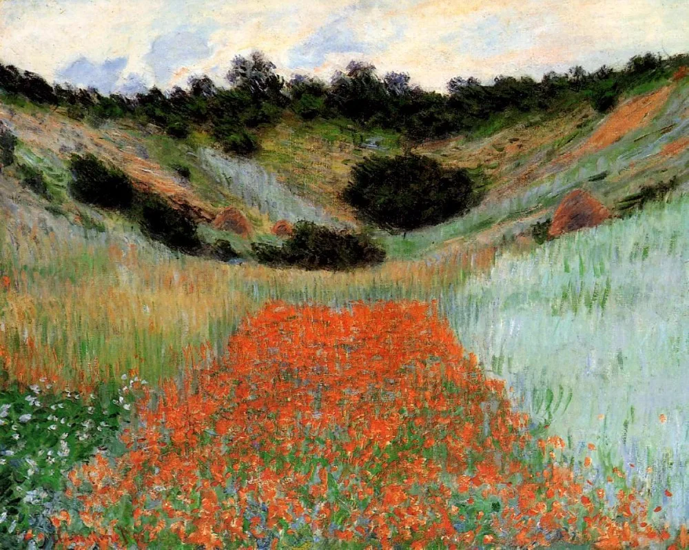 

100% handmade landscape oil painting reproduction on linen canvas,poppy-field-in-a-hollow-near by claude monet