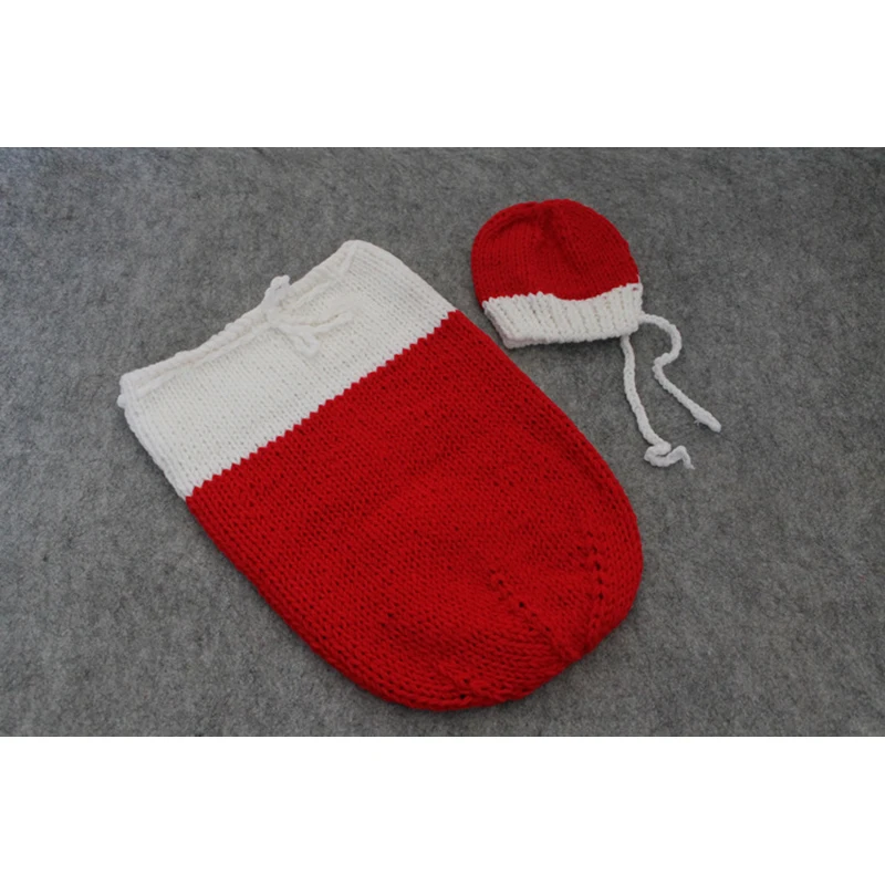 Newborn Photography Props Wraps Christmas snowman Bebe Crochet Knitted Sleeping Bag With Scarf/Hat Pictures Costumes