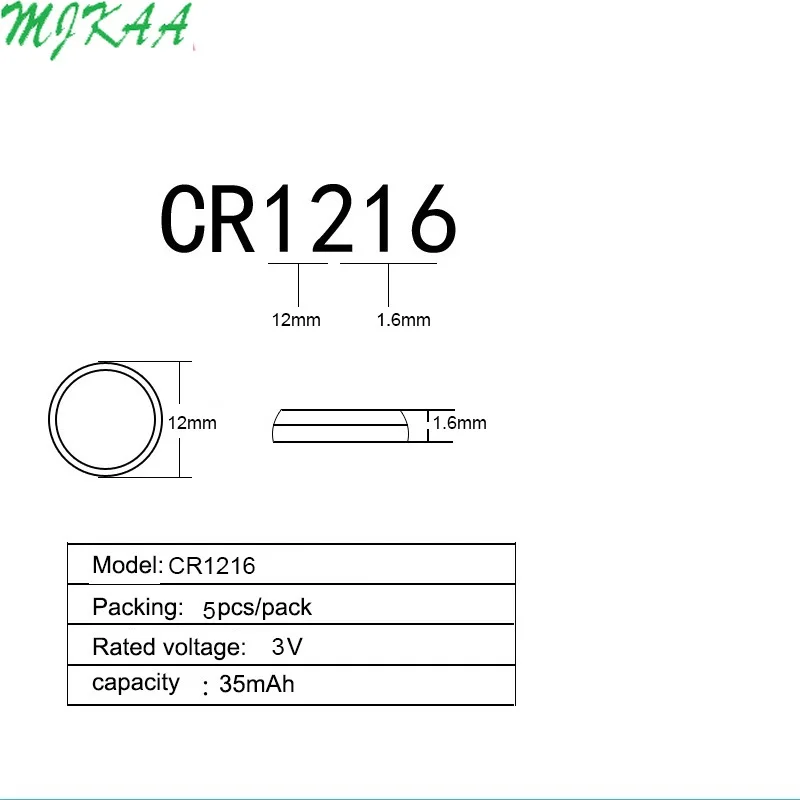 10 sztuk/paczka CR1216 baterie guzikowe DL1216 BR1216 komórki bateria litowa 3V CR 1216 5034LC na zegarek elektroniczna zabawka pilot zdalnego
