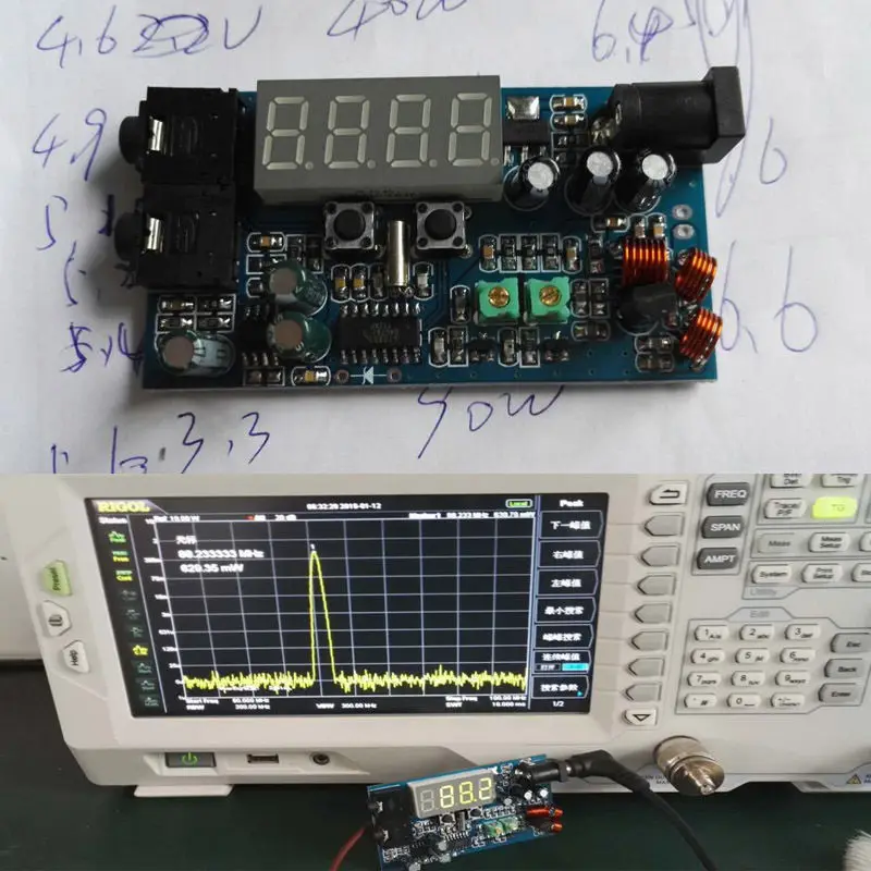 DC 12V FM Transmitter PLL Stereo 0.5W FM Radio broadcast Station receiver Digital LED display frequency diy kits