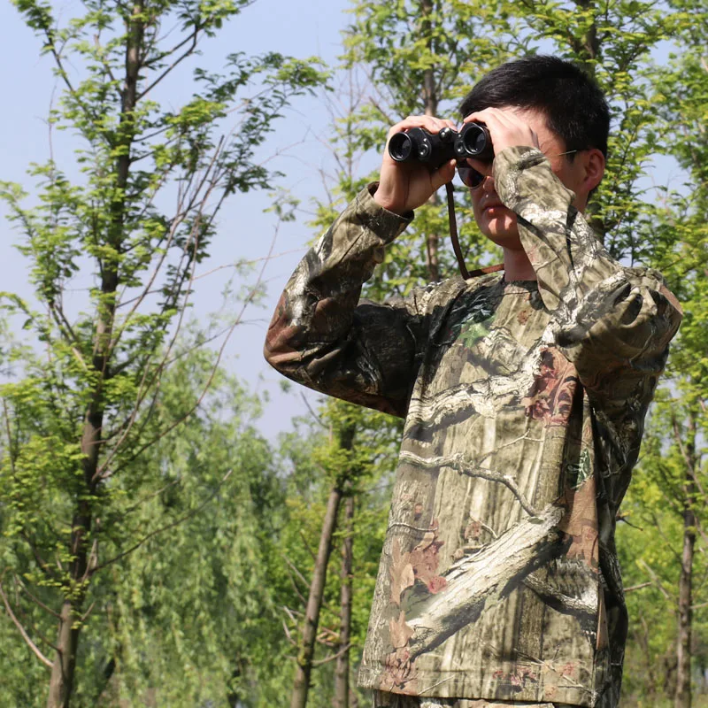 Cotton Breathable Bionic Camouflage Long Sleeve T-Shirt Pants Set Men Women Hunting Fishing Hiking Hooded T-Shirt Ghillie Suits