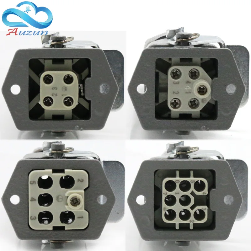 Heavy Duty Connector HDC-HA-2  4/5/6/8 Core  Pin 10/16A 250V Industrial Aviation Waterproof And Dustproof Plug Socket