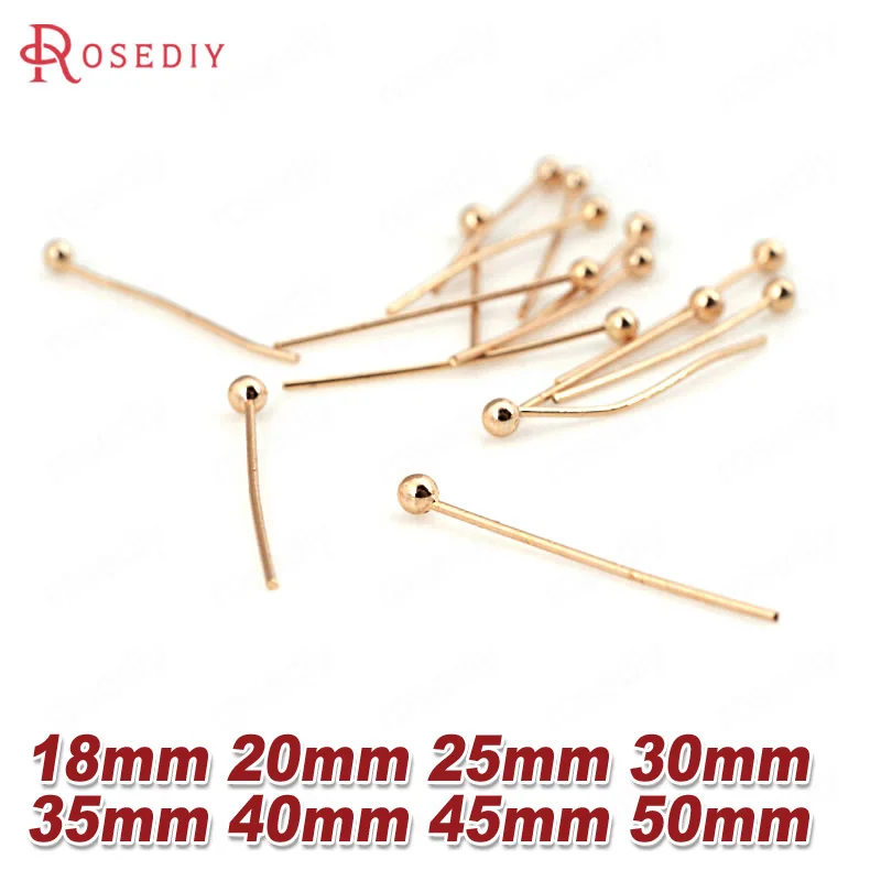 18MM 20MM 25MM 30MM 35MM 40MM 45MM 50MM 24K Gold Color Brass Ball Pins Connect Beads Pins High Quality Diy Jewelry Accessories