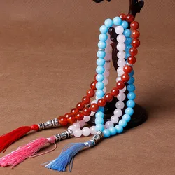 Natural Agates Bead Muslim 33 Prayer Beads Islamic Allah Prayer Rosary Tesbih Islam for Women Men Muslim Festival Beads Bracelet