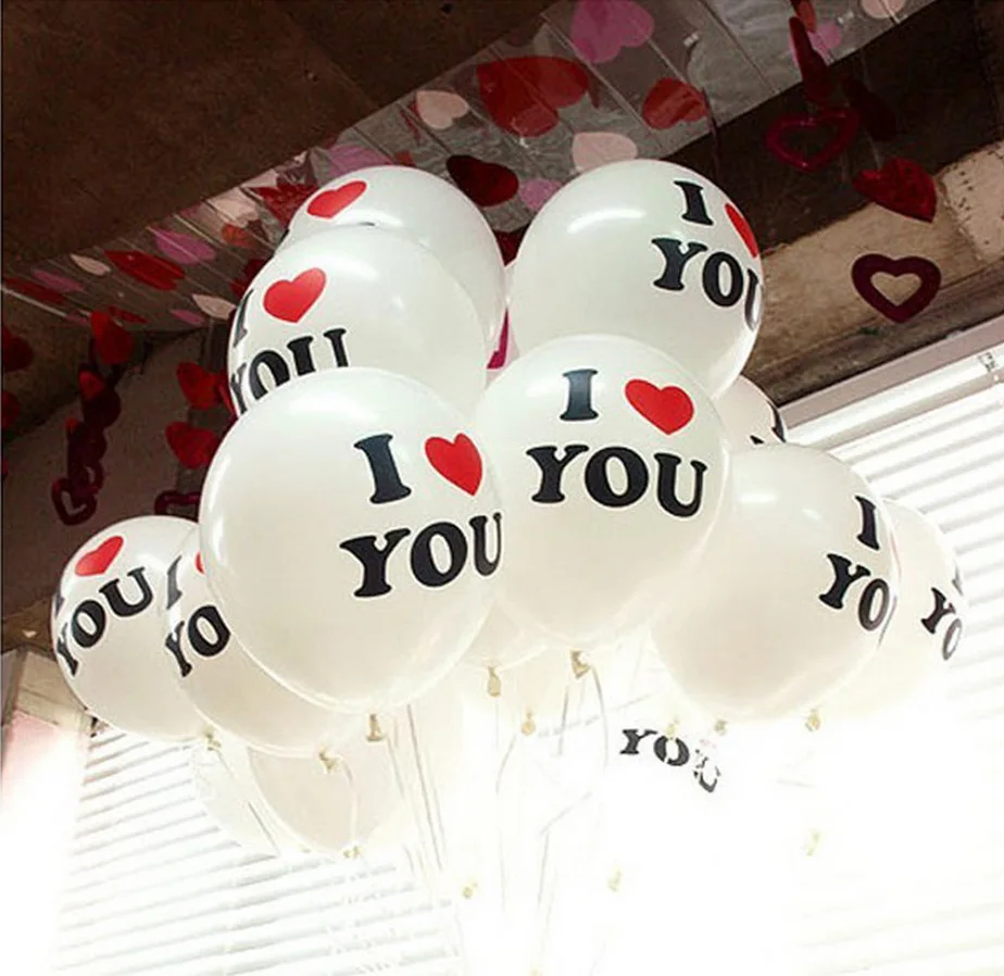 50pcs/lot I LOVE YOU balloon wedding party balloon Christmas Wedding decoration Love Ceremony Latex Helium Balloons