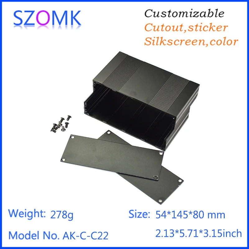 1Piece 54*145*80mm szomk electrical box aluminum enclosure box power supply aluminum case extrusion project junction housing