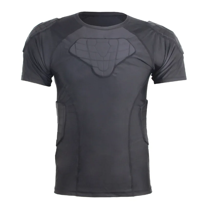 Padded Compression Shirt Chest Protector Undershirt for Football Soccer Paintball Shirt Protective Gear Chest Rib Guards