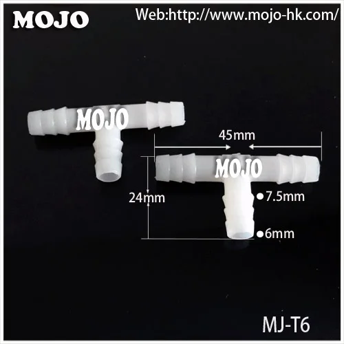 

2020 Free shipping!(50pcs/Lots) MJ-T6 1/4" Tee pipe connectors 6mm three way hose joint pipe fitting