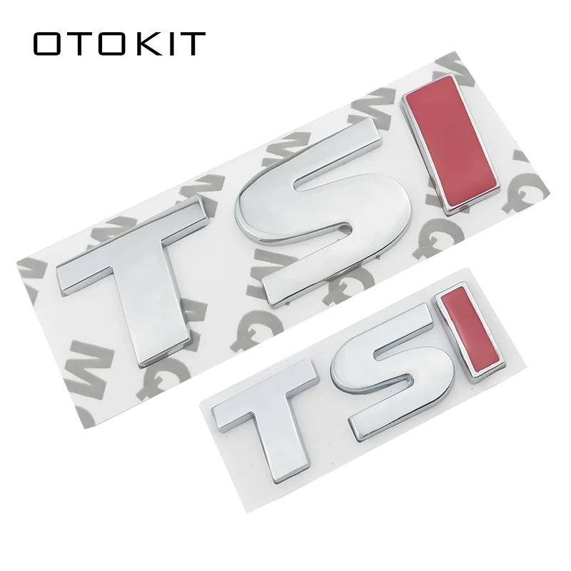 Red TSI Metal Car Stickers Emblem Badge Decal Car Styling Sticker for VW Polo Golf 5 6 7 CC Passat B5 B6 Bora Volkswagen