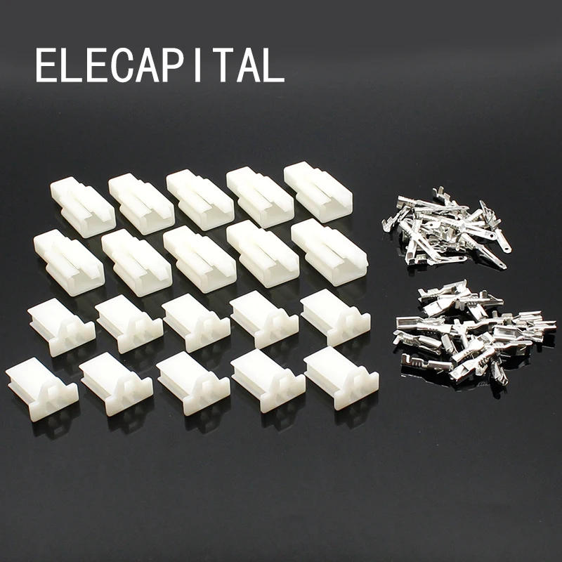 20set/lot 2.8mm 2 pin Automotive 2.8 Electrical wire Connector Male Female cable terminal plug Kits Motorcycle ebike car