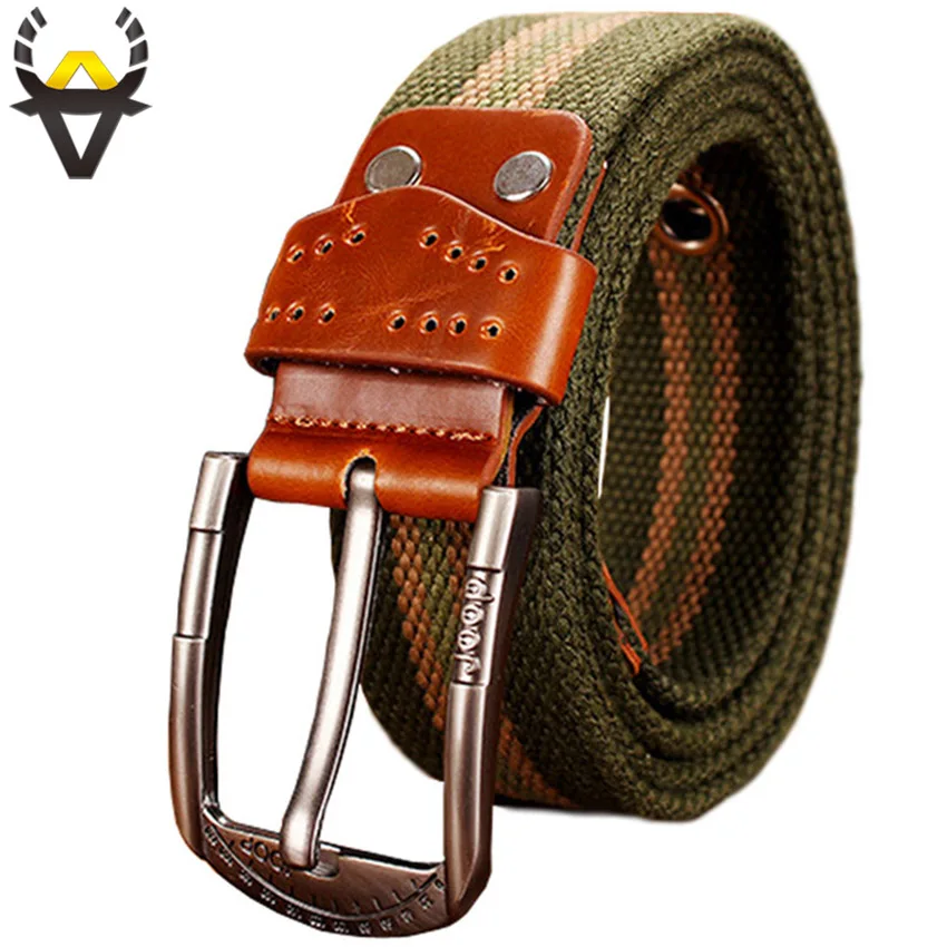 

Fashion army tactical canvas belts for men High quality military pin buckle man belt for casual jeans strap male Width 3.8 cm