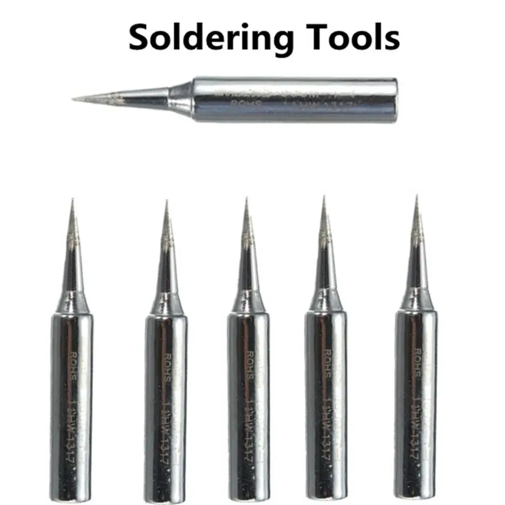 5PCS Soldering Tips Lead-free Welding Head Rework Station 900M-T Electric Solder Iron Head Tips Repair Tools Set