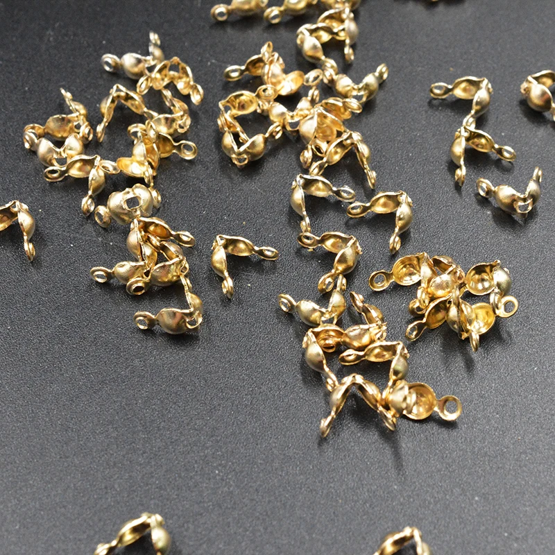 FLTMRH     300PCS 7.5*4MM Box Iron Based Alloy Calottes End Crimps Beads Ball Chain Connector Clasp Mixed