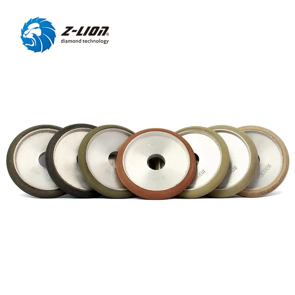 Z-LION Diamond Fluting Wheels Resin Bond 14mm Thickness R7 Type Flutes Wheel For Granite Marble Grinding Tools Grit 50-3000