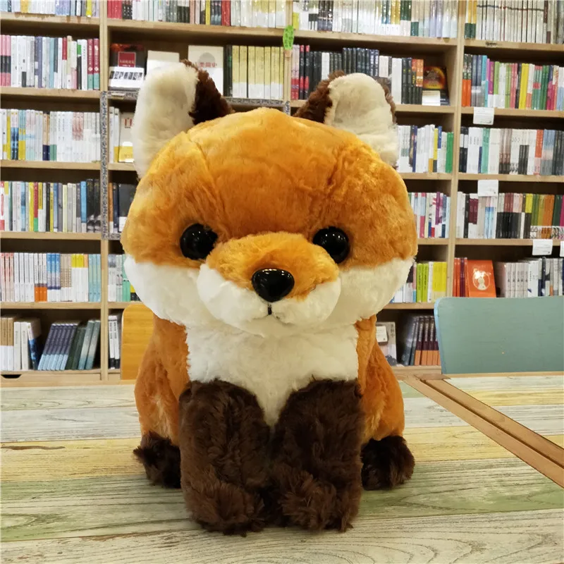 

cute plush sitting brown fox toy stuffed Q style fox doll gift about 40cm