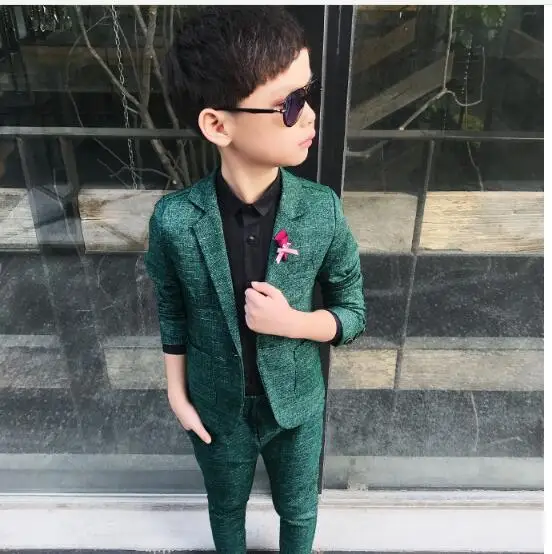 Autumn Kids Blazer Baby Boys Suit Jackets Spring Cotton Coat Pants 2 Piece Boy Suits Formal For Wedding Chlidren Clothing